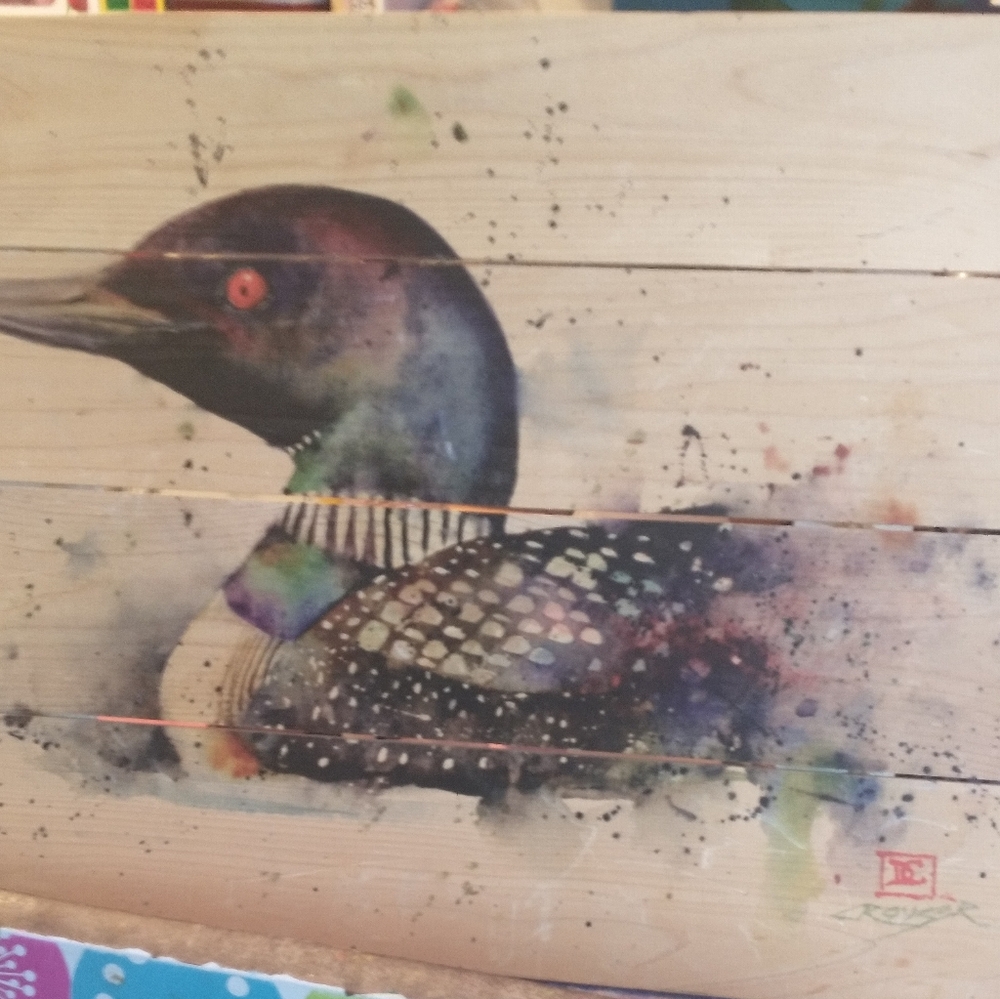 UNIQUE AND PHENOMENAL WILE E WOOD "" THE LOON" WOOD ART